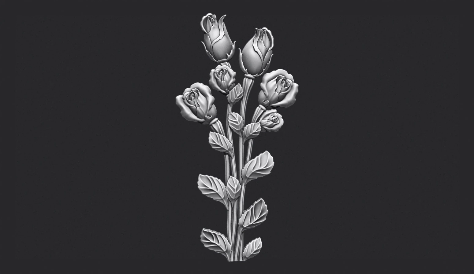 Roses bas relief 3D Print Model .c4d .max .obj .3ds .fbx .stl .blend 