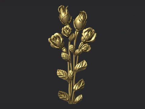 Roses bas relief 3D Print Model