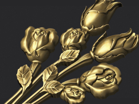 Roses bas relief 3D 打印模型