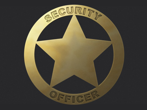 Security Officer Badge Model Cetak 3D