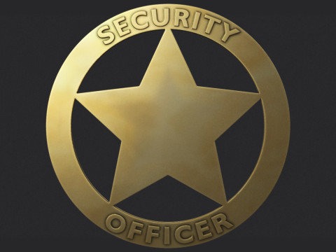 Security Officer Badge Model Cetak 3D