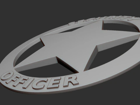 Security Officer Badge 3D Print Model