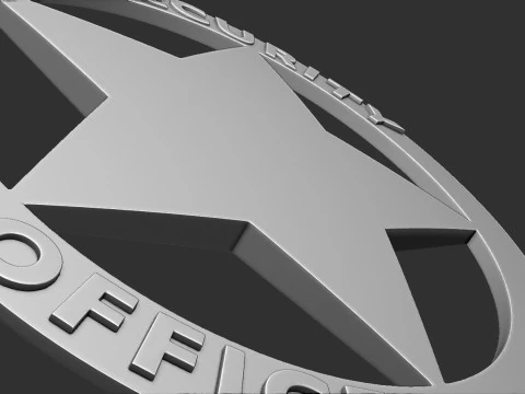 Security Officer Badge 3D Print Model