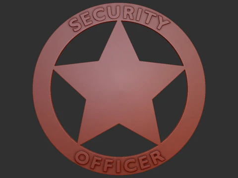 Security Officer Badge 3D Print Model