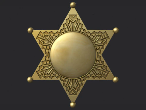 警长星徽 3D 打印模型