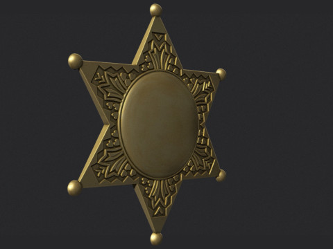 Sheriff Star Badge 3D Druckmodell