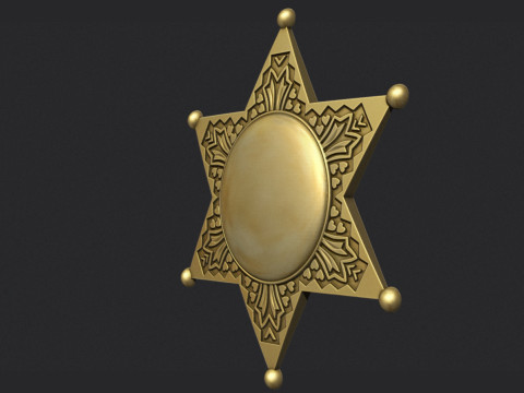 Sheriff Star Badge 3D Druckmodell