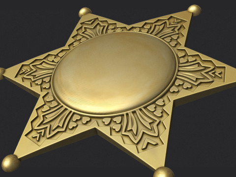Sheriff Star Badge 3D Druckmodell