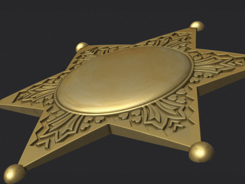 Sheriff Star Badge 3D Druckmodell