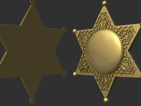Sheriff Star Badge 3D Druckmodell