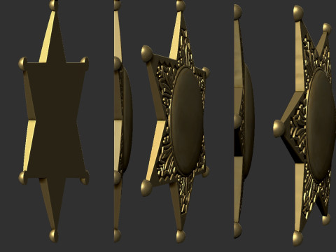 Sheriff Star Badge 3D Druckmodell