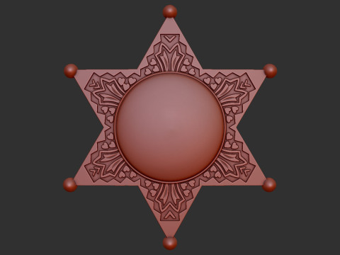 Sheriff Star Badge 3D Druckmodell