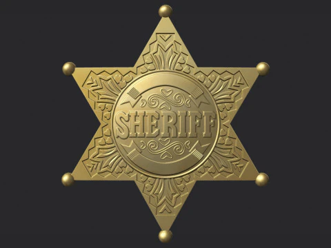 警长星徽 3D 打印模型