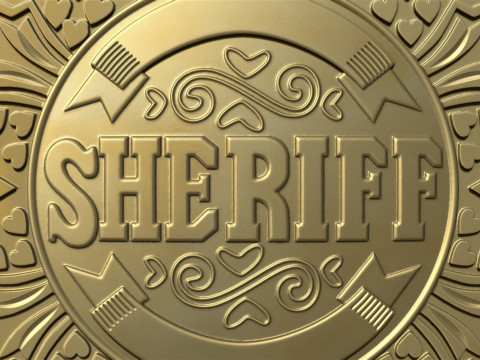 Sheriff Star Badge Model Cetak 3D