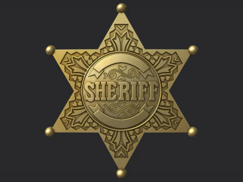 警长星徽 3D 打印模型