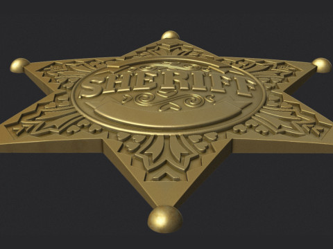Sheriff Star Badge 3D Baskı Modeli