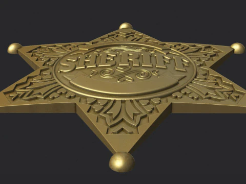Sheriff Star Badge 3D Print Model