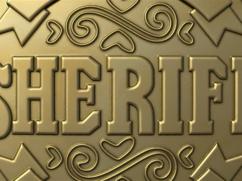Sheriff Star Badge 3D Print Model