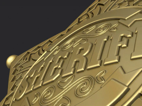 Sheriff Star Badge 3D Print Model