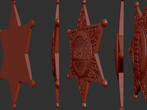 Sheriff Star Badge 3D Baskı Modeli