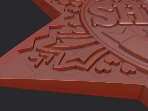 Sheriff Star Badge 3D Print Model