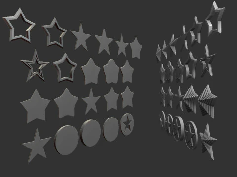 Stars Set 3D Print Model