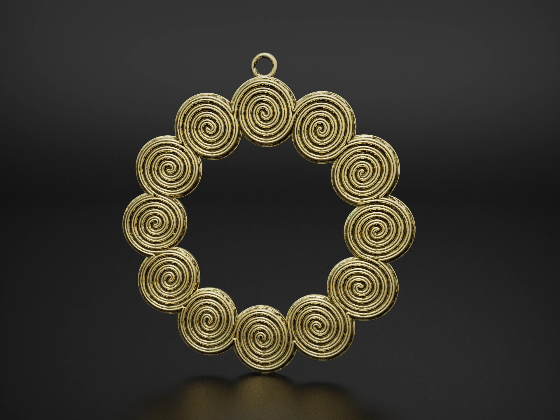 Spiral Earrings 3D Print Model .c4d .max .obj .3ds .fbx .stl .blend 