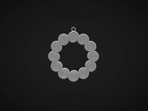 Spiral Earrings 3D Print Model