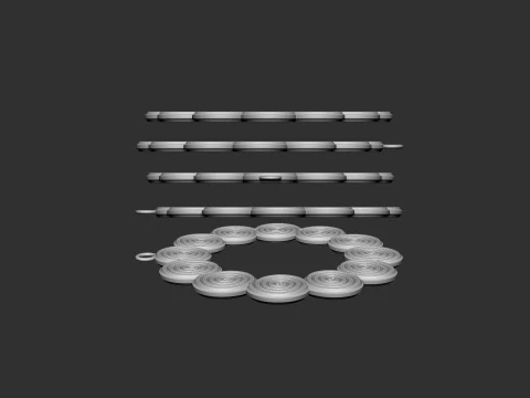 Spiral Earrings 3D Print Model