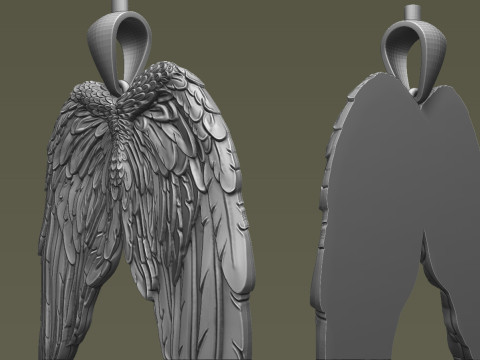 Angel Wings Pendant 3D Print Model
