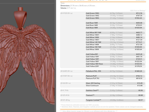 Angel Wings Pendant 3D Print Model