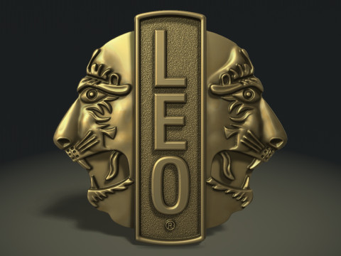 Lions club logo 3Dプリントモデル