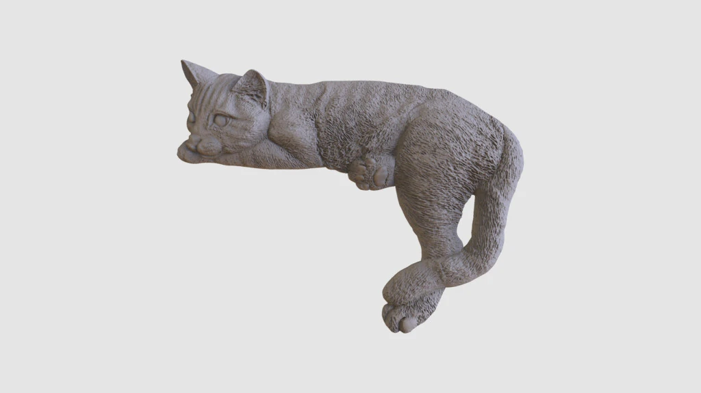 Lazy Cat Bas-Relief 3D 3D Print Model .c4d .max .obj .3ds .fbx .stl .blend 