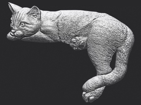 Lazy Cat Bas-Relief 3D 3D Принт Модель