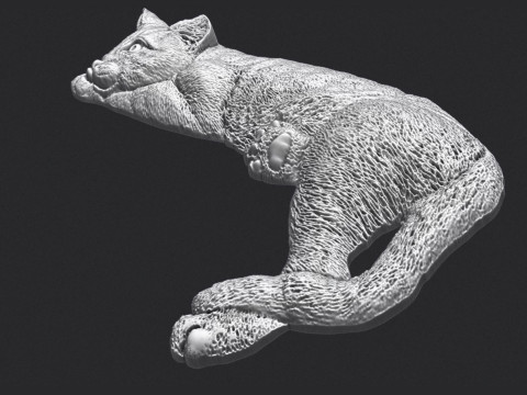 Lazy Cat Bas-Relief 3D 3D Принт Модель