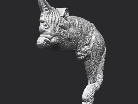 Lazy Cat Bas-Relief 3D 3D Print Model