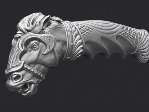 Horse Head Knife Handle 3D Druckmodell