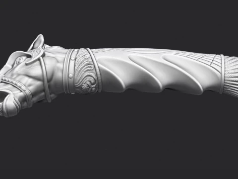 Horse Head Knife Handle 3D Print Model