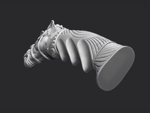 Horse Head Knife Handle 3D Print Model