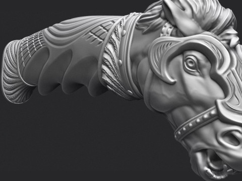 Horse Head Knife Handle 3D Druckmodell