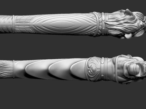 Horse Head Knife Handle 3D Print Model