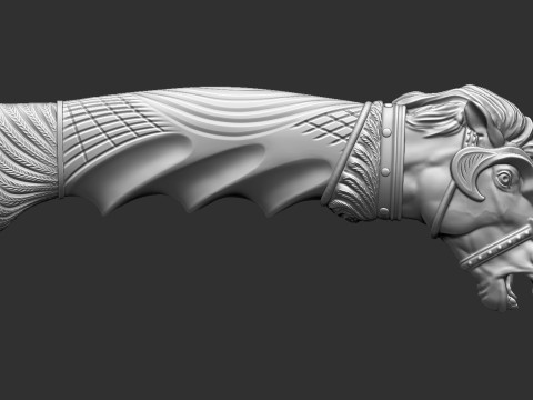 Horse Head Knife Handle 3D Druckmodell