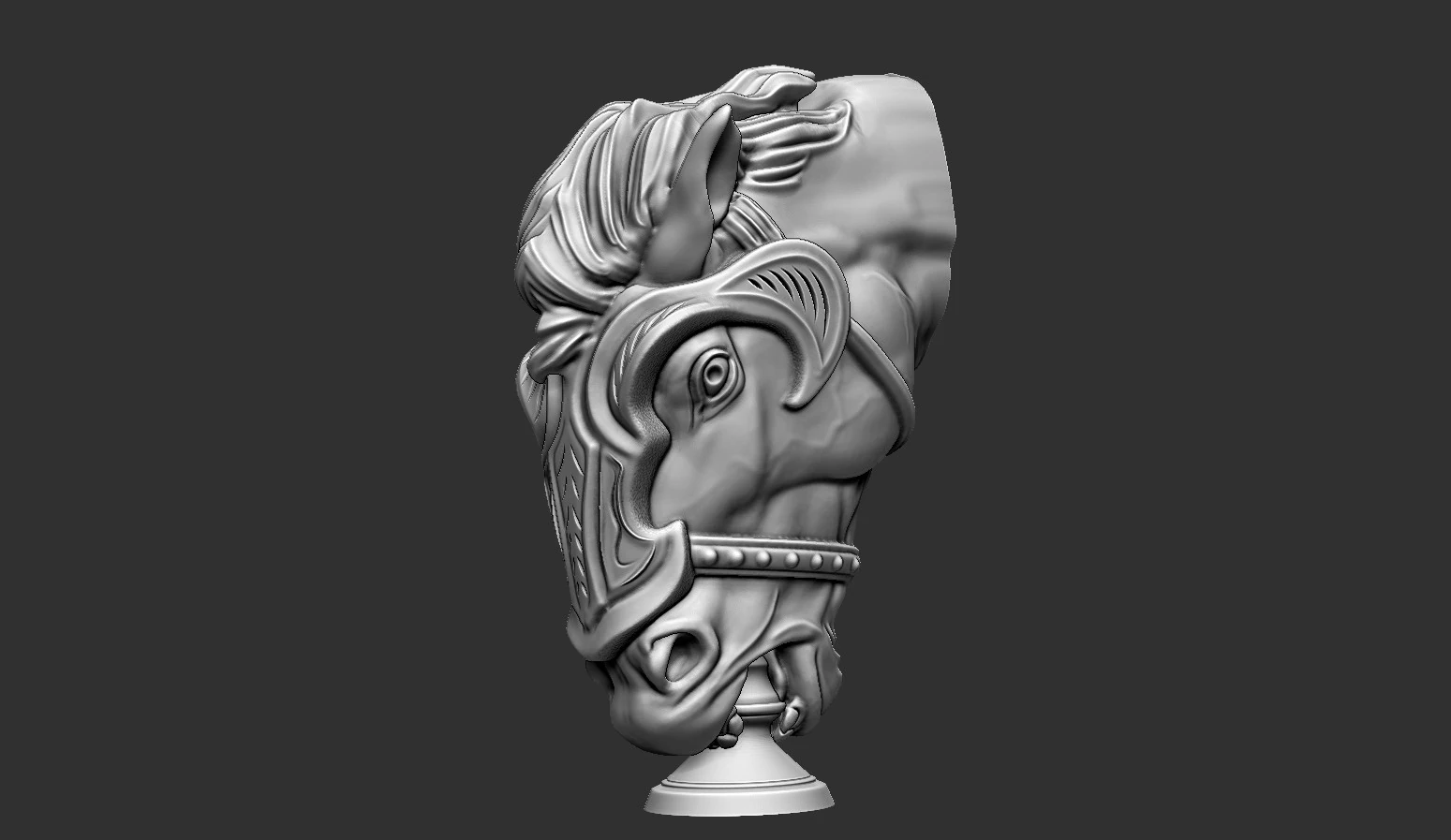 Horse Head 3D Print Model .c4d .max .obj .3ds .fbx .stl .blend 