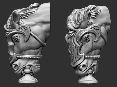 Horse Head 3D Print Model