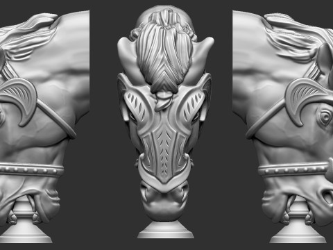 Horse Head 3D 프린트 모델