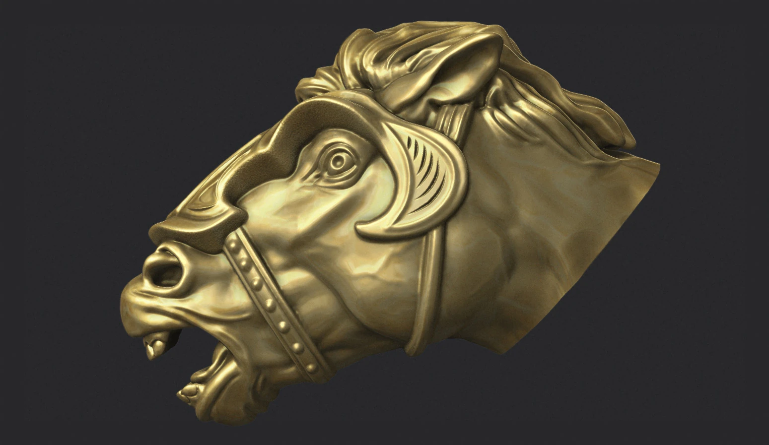 Horse Head 3D Print Model .c4d .max .obj .3ds .fbx .stl .blend 