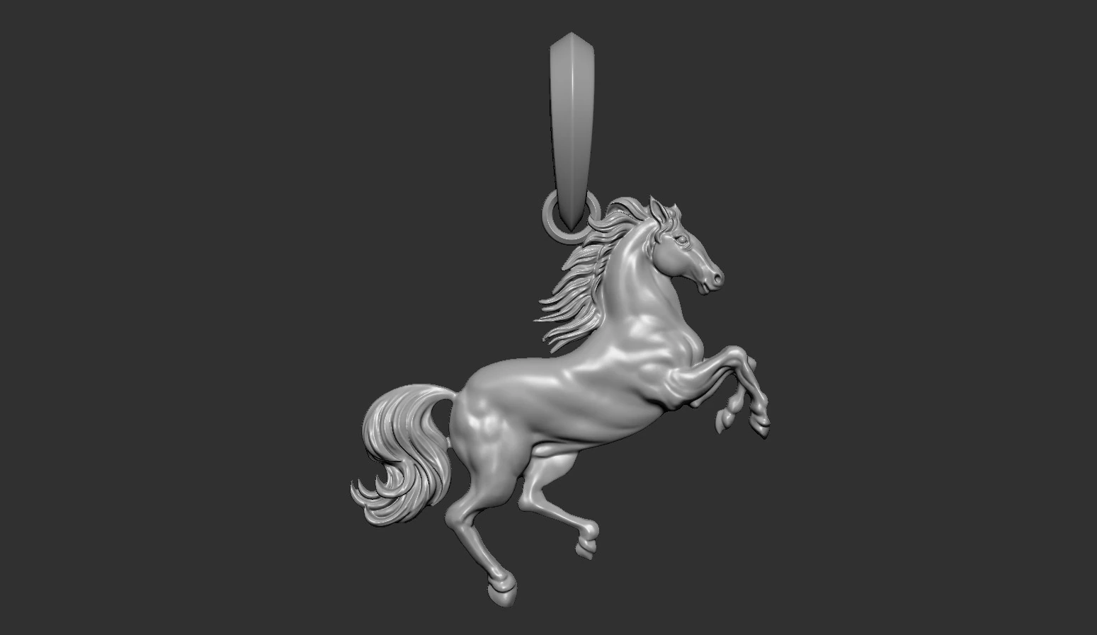Horse Rearing Up Pendant 3D Print Model .c4d .max .obj .3ds .fbx .stl .blend 