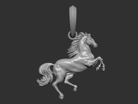 Horse Rearing Up Pendant 3Dプリントモデル
