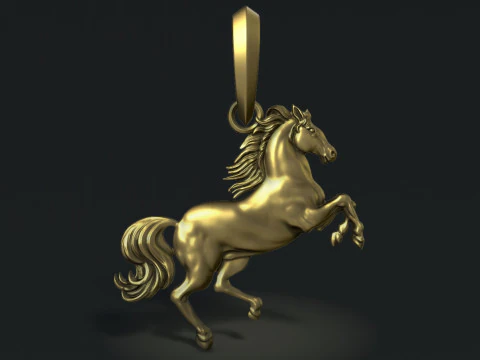 Horse Rearing Up Pendant 3D Print Model