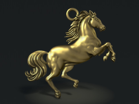 Horse Rearing Up Pendant 3Dプリントモデル